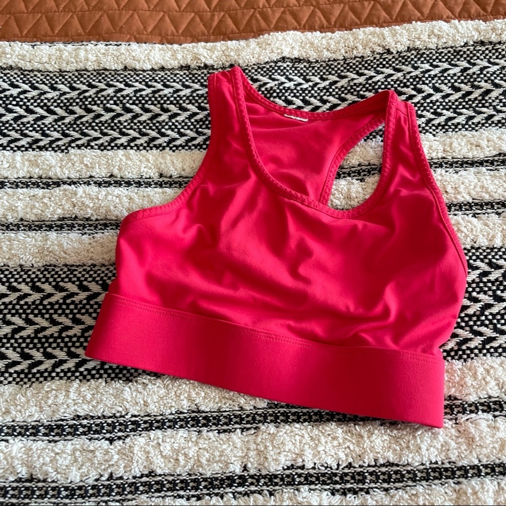 Fabletics racerback pink sports bra with pocket XS